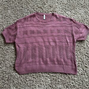 Purple Knit Short Sweater